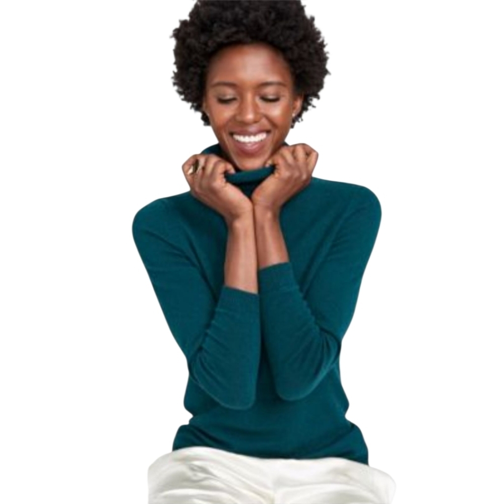 Charter Club Green Cashmere Turtleneck Sweater Size Small